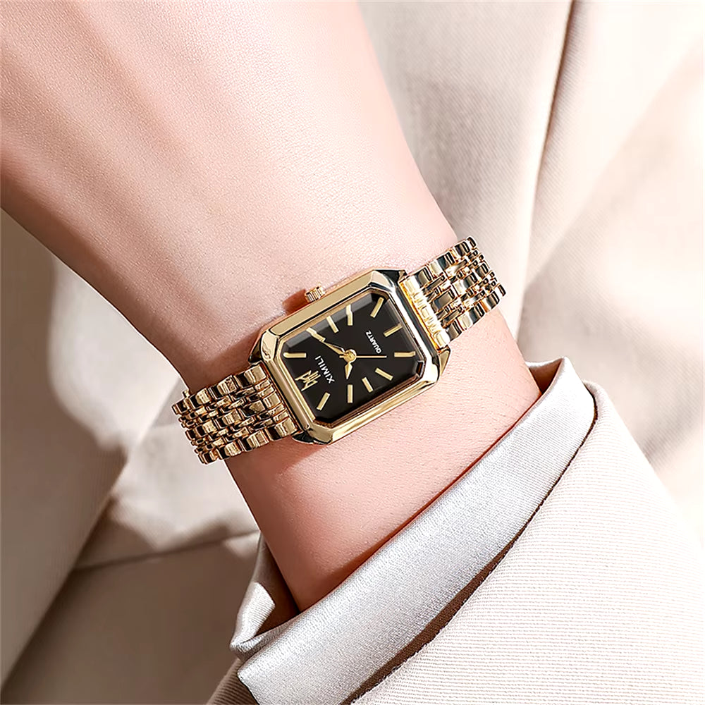 Hot Selling 2025 Fashion Women'S Minimalist Square Quartz Watch Casual Sports Orange Silicone Women Gift Clock Watches